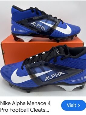 3 for $40 Nike Youth or Adult Blue and White Alpha Baseball Cleats Size 9